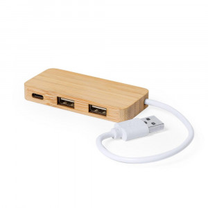 Bambusowy hub USB 2.0 z USB typu C